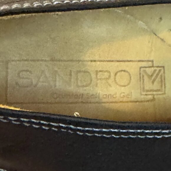 Sandro Shoes M 11.5D Casual Loafers Dress 220066 Black Leather Slip On Low Top